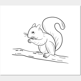 Stick figure Squirrel Posters and Art